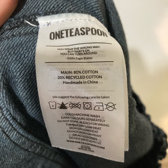 One Teaspoon Shabbies Dark Wash Distressed Drawstring Jeans Size Small - Picture 11 of 13